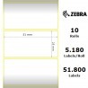 Zebra Z-Select 2000D rotolo etichette termiche 51x25mm f76 box 10