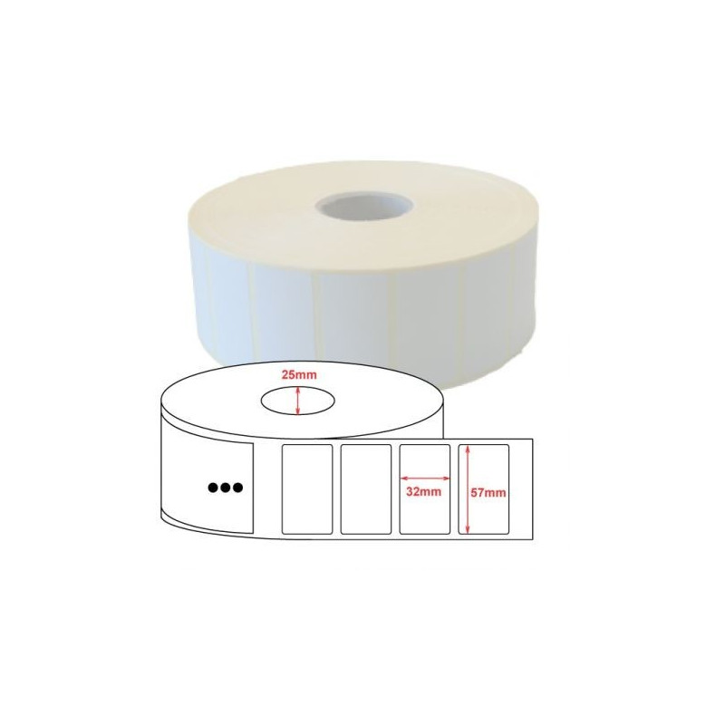 Zebra roll adhesive labels Z-Select 2000D 57x32 removable