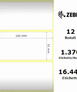 Zebra Z-Select 2000T rotolo etichette 102×51 f25