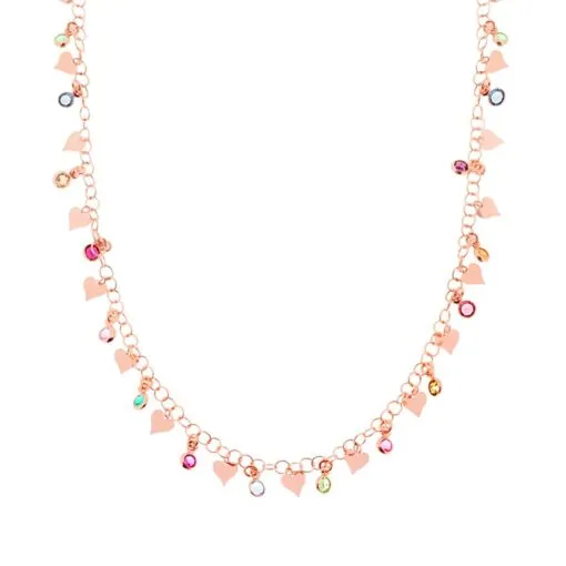 Collana Rolò Multicolor Hearts & Crystals