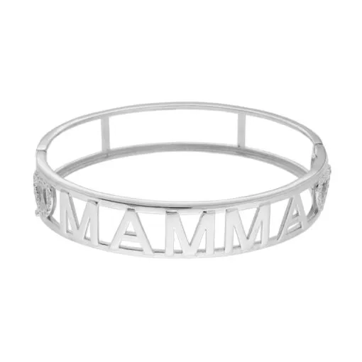 Bracciale rigido in argento "Mamma"