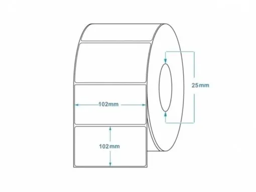 Zebra Z-Select 2000T rotolo etichette 102×102 f25