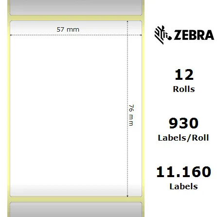 Zebra rotolo etichette adesive Z-Select 2000D 57×76 f25