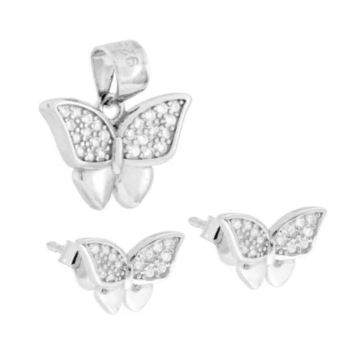 Parure orecchini e collana Farfalla in argento - immagine 3