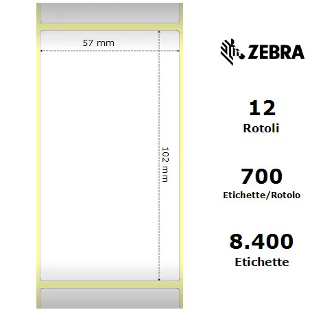 Zebra Z-Select 2000T rotolo etichette 57×102 f25
