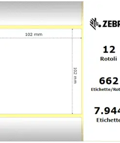 Zebra Z-Perform 1000T rotolo etichette 102×102 f25