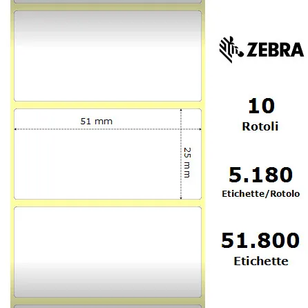 Zebra Z-Perform 1000T 51×25 professionale