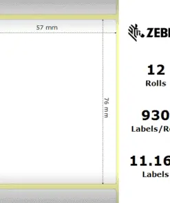 Zebra rotolo etichette adesive Z-Select 2000D 57×76 f25