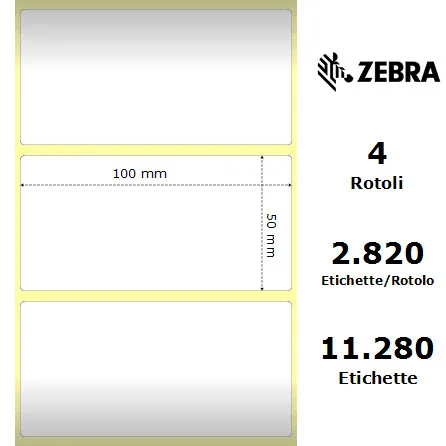 Zebra Z-Perform 1000T rotolo etichette 100×50 f76