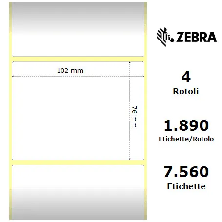 Zebra Z-Perform 1000T rotolo etichette 102×76 f76