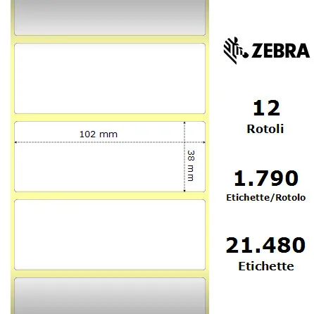 Zebra Z-Perform 1000D rotolo etichette 102x38 f25