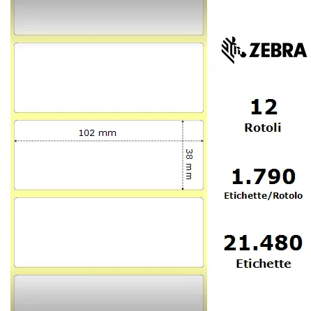 Zebra Z-Perform 1000D rotolo etichette 102x38 f25