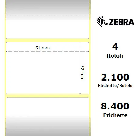 Zebra Z-Ultimate 3000T materiale sintetico 51×32 f25