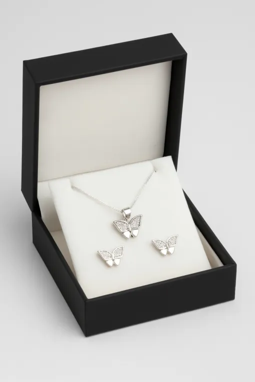 Parure orecchini e collana Farfalla in argento