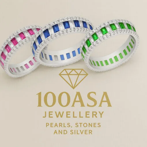 Anello Eternity in argento e zirconi - vari colori