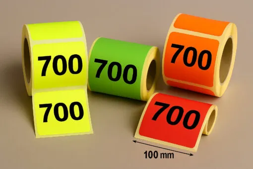 Rotolo etichette 100x100 fluo per stampanti desktop