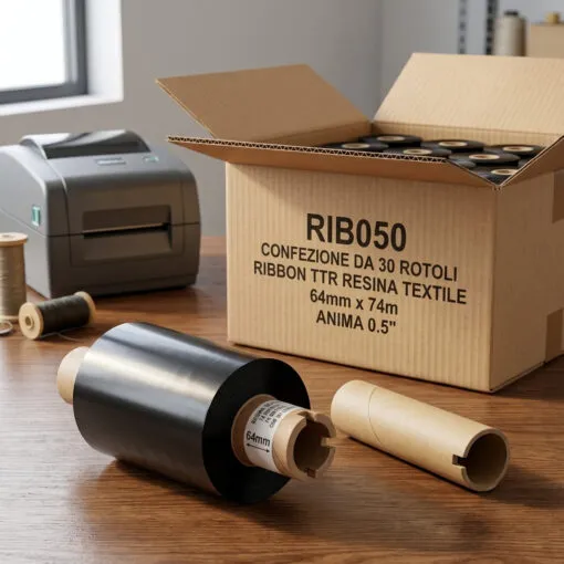 Ribbon resina 64x74 per applicazioni tessili (ex L555P)