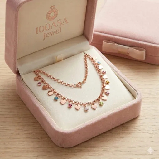 Collana Rolò Multicolor Hearts & Crystals - immagine 3