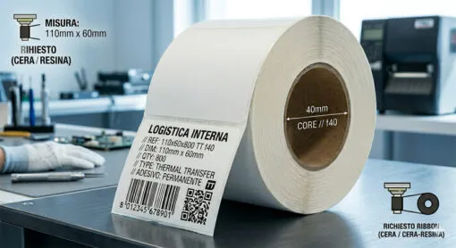 Rotolo etichette 110x60x800 TT f40