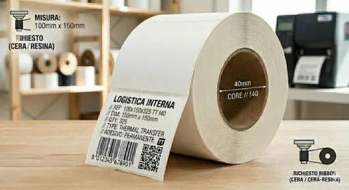 Rotolo etichette 100x150x325 TT f40