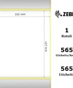 Zebra Z-Select 2000T rotolo etichette 102×127 f25