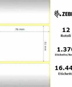 Alternative view of Zebra Z-Select 2000T rotolo etichette 76x51 f25