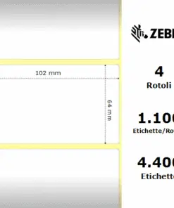Zebra Z-Select 2000T rotolo etichette 102×64 f25