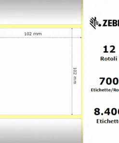 Zebra Z-Select 2000T rotolo etichette 102×102 f25