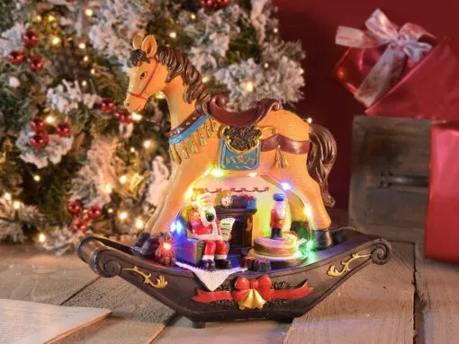 cavallo a dondolo con musiche, movimento e luci