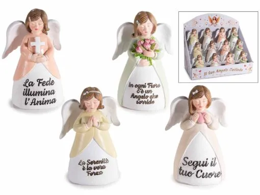 angioletto in resina con messaggio inciso