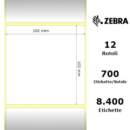 Zebra Z-Select 2000T rotolo etichette 102×102 f25