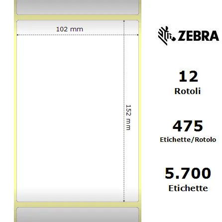 Zebra Z-Select 2000T rotolo etichette 102×152 f25