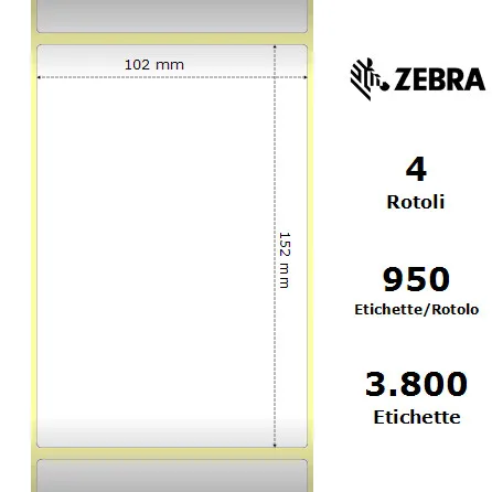 Zebra Z-Perform 1000T rotolo etichette 102×152 f76