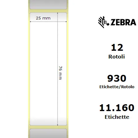 Zebra Z-Select 2000D rotolo etichette 25×76 f25