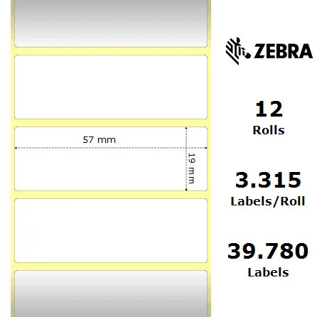 Zebra Z-Select 2000T rotolo etichette 57×19 f25