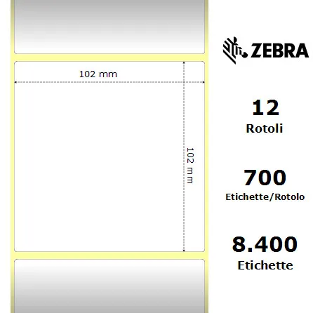 Zebra etichette adesive Z-Perform 1000D 102x102 f25