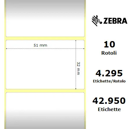 Zebra Z-Ultimate 3000T materiale sintetico 51×32 f76