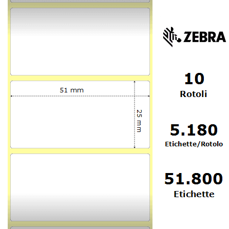 Zebra Z-Perform 1000T 51×25 professionale Zebra Z-Perform 1000T 51×25 professionale