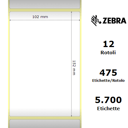 Zebra Z-Select 2000T rotolo etichette 102×152 f25 Zebra Z-Select 2000T rotolo etichette 102×152 f25