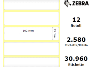 Zebra Z-Select 2000T rotolo etichette 102×25 f25