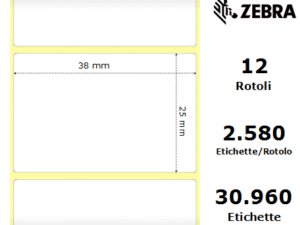 Zebra Z-Perform 1000T rotolo etichette 38×25 f25