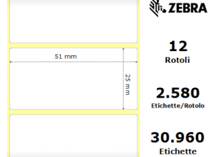 Zebra Z-Select 2000D rotolo etichette 51×25 f25