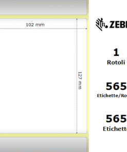 Zebra Z-Select 2000T rotolo etichette 102×127 f25