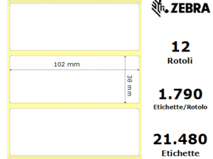 Zebra Z-Select 2000T rotolo etichette 102×38 f25