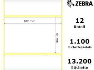 Zebra Z-Perform 1000T rotolo etichette 102×64 f25