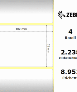Zebra Z-Select 2000T rotolo etichette 102×76 con perforazione f76