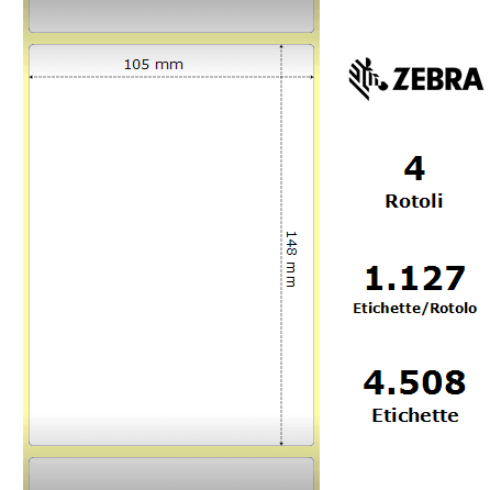 Zebra Z-Perform 1000T rotolo etichette 105×148 f76 Zebra Z-Perform 1000T rotolo etichette 105×148 f76
