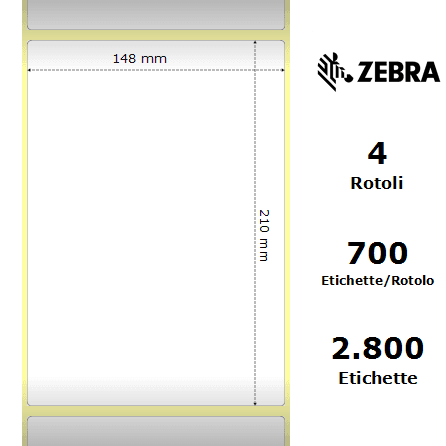 Zebra Z-Perform 1000T rotolo etichette 148×210 f76 Zebra Z-Perform 1000T rotolo etichette 148×210 f76