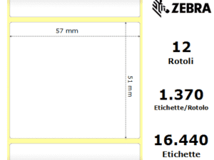 Zebra Z-Select 2000T rotolo etichette 57×51 f25