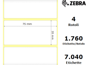 Zebra PolyPro 3000T Clear etichette 75×35 f25